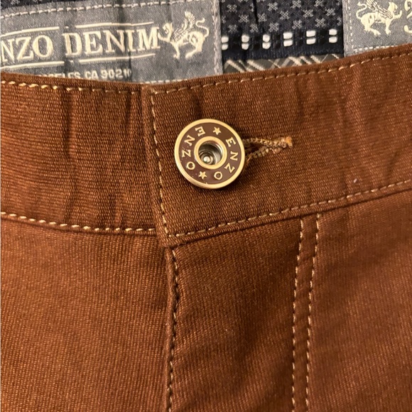 Enzo Denim Mens Becker 15 Brown Jeans Size 38 Inseam 29 inches - Picture 2 of 10